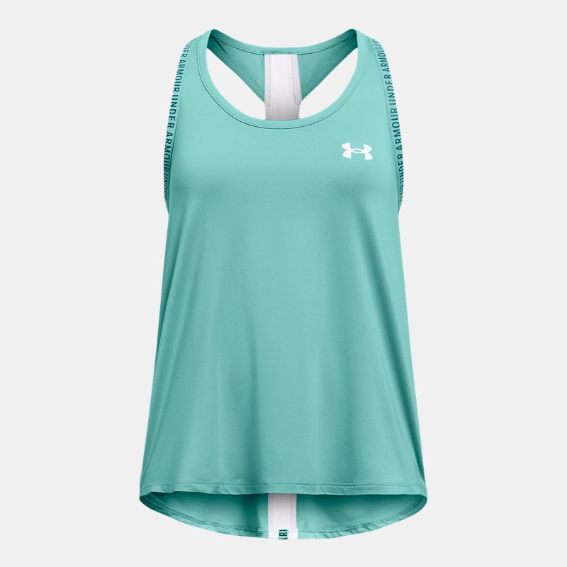 Mädchen Under Armour Knockout Tanktop Radial Turquoise / Weiß YLG (149 - 160 cm)